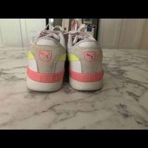 Puma Kids Sneakers - White, Pink, and Yellow